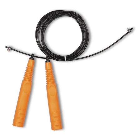 Купить Скакалка высокооборотная Кроссфит стальной шнур в оплетке 2.9 м чёрно-оранжевая в Медвежьегорске 